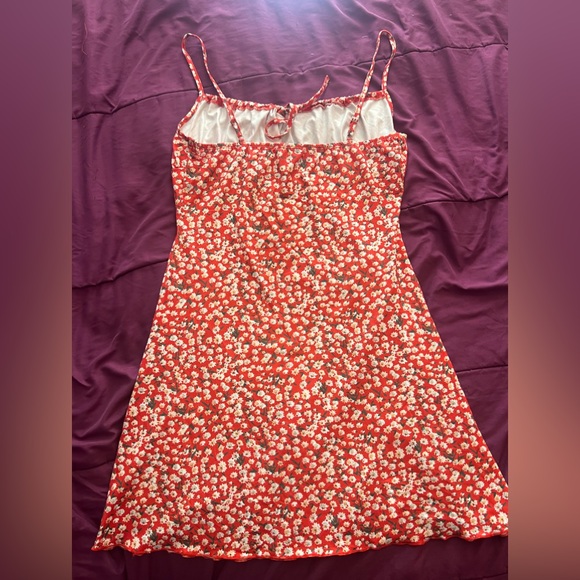 SHEIN Red Floral Print Cami Mini Sundress Size 8/10 Large - Picture 4 of 6